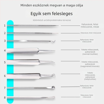 Ultra vékony mitesszer-tűk készlet, csipesz és tisztítóeszköz