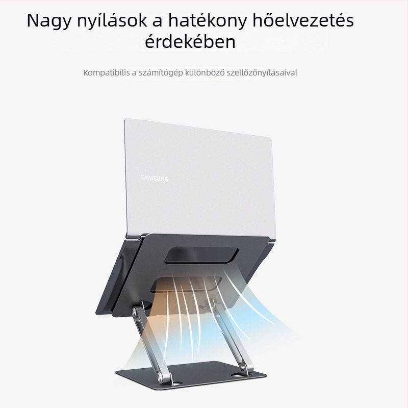 Metron Összecsukható alumínium ötvözetű notebook- és tabletállvány – hordozható asztali tartó