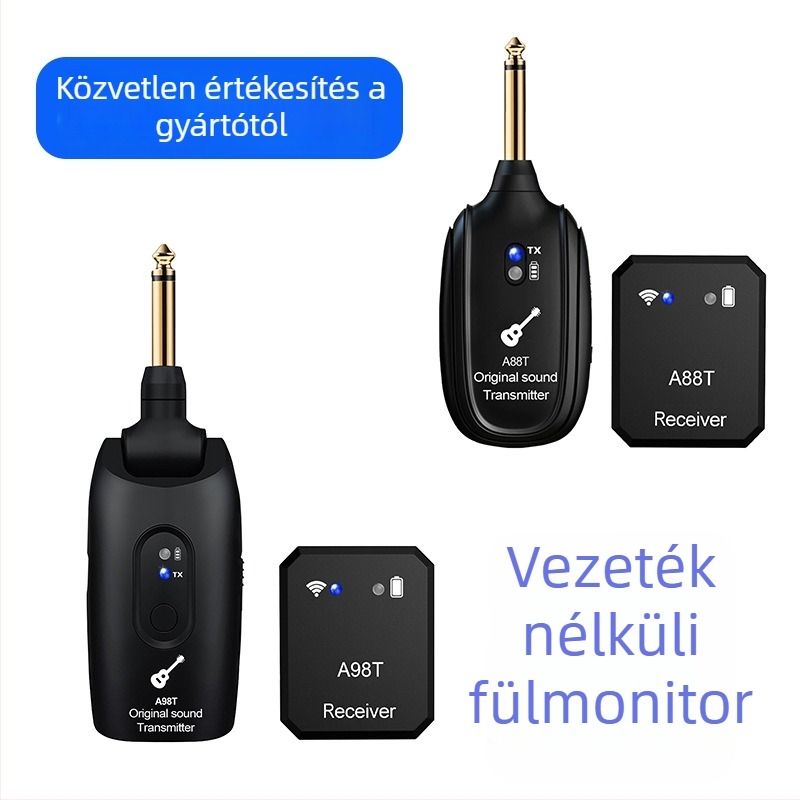 Vezeték nélküli fül-monitor vevő gitárhoz és elektroakusztikus hangszerhez