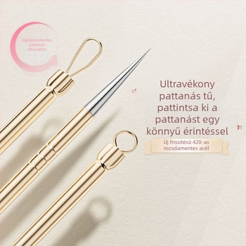 Ultraéles akne-tű rozsdamentes acélból – eszköz pattanások kipréselésére és mitesszerek eltávolítására