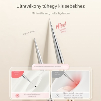 Ultraéles akne-tű rozsdamentes acélból – eszköz pattanások kipréselésére és mitesszerek eltávolítására