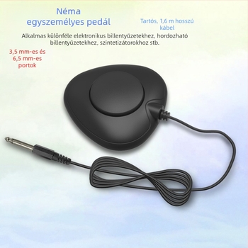 Némító pedál elektronikus billentyűhöz/orgonához, MIDI pedál 3,5 mm-es interfésszel és 6,5 mm-es csatlakozóval