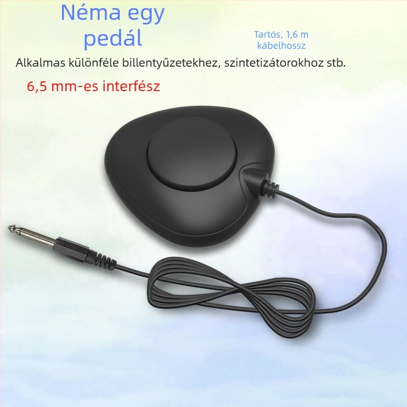 Némító pedál elektronikus billentyűhöz/orgonához, MIDI pedál 3,5 mm-es interfésszel és 6,5 mm-es csatlakozóval