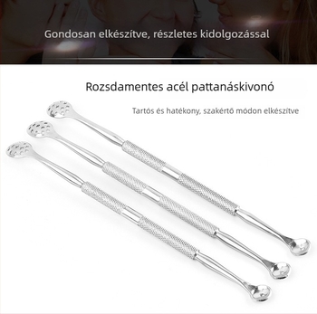 Rozsdamentes acélból készült pattanás-tűkészlet a feketefejek eltávolításához