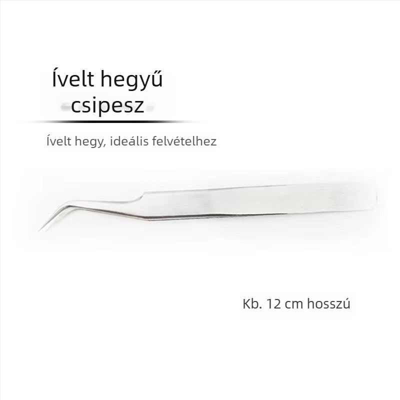 Magas pontosságú szempilla grafting csipesz professzionális szempilla-művészeknek, rozsdamentes acél, szempillák felhelyezésére, virágklipsz