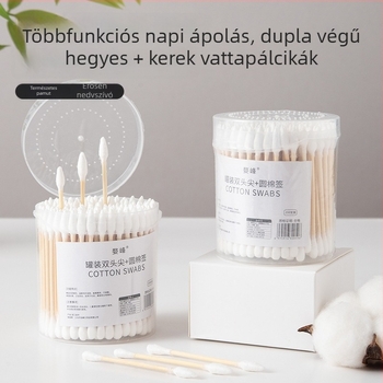 Kétoldalas vattapálcikák, csúcsos és kerek véggel, dobozos kiszerelésben, 200 darab