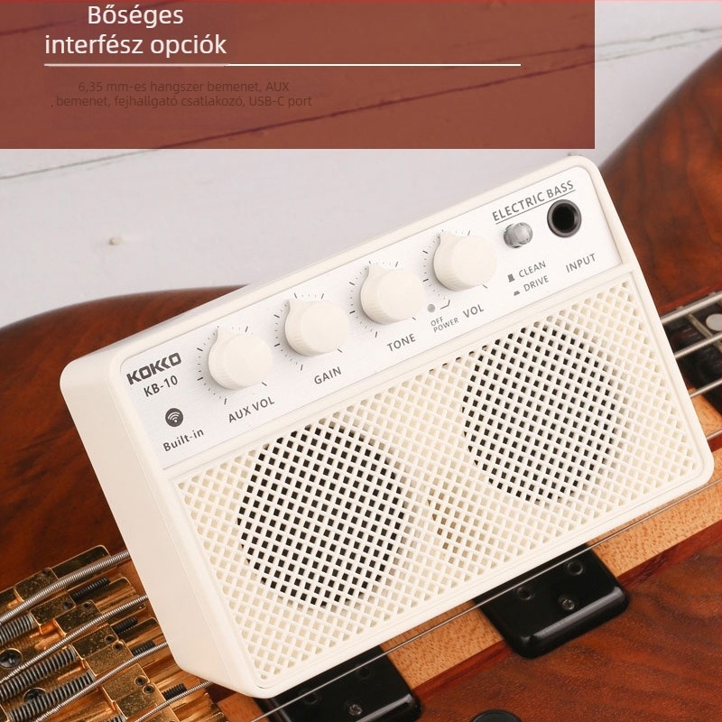 10W hordozható Bluetooth hangszóró elektromos gitárhoz és basszushoz, mini gitár audio kiegészítő