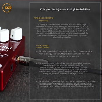 KGR eredeti hangszeres audió kábel gitárhoz, basszushoz, zongorához és dobokhoz; gitár effektpedál kábel