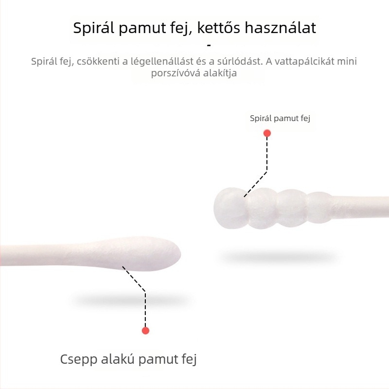 Nabobe dupla végű pamutpálcikák sminkeléshez, bambusz- és fa pálcikákkal