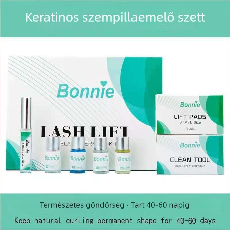 Keratinos szempilla-emelő készlet hideg perm oldattal és göndörítő eszközzel