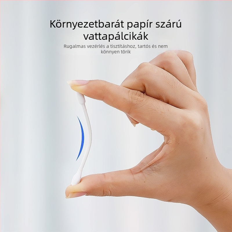 Kétoldalas pamutpálcika dobozos csomagolásban, sminkhez, fertőtlenítéshez és fül tisztításához