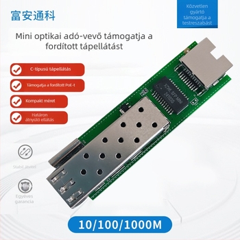 Giga-bites optikai transzceiver Type-C táplálású, 1 optikai bemenetből 1 elektromos kimenetbe konvertáló, multimodális, támogatja a visszafelé PoE-t