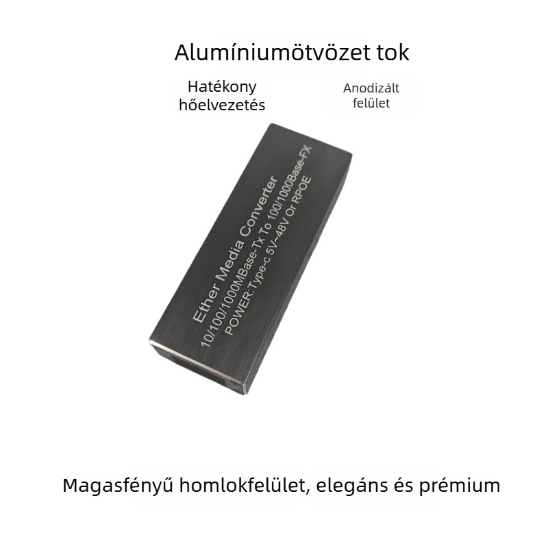Giga-bites optikai transzceiver Type-C táplálású, 1 optikai bemenetből 1 elektromos kimenetbe konvertáló, multimodális, támogatja a visszafelé PoE-t