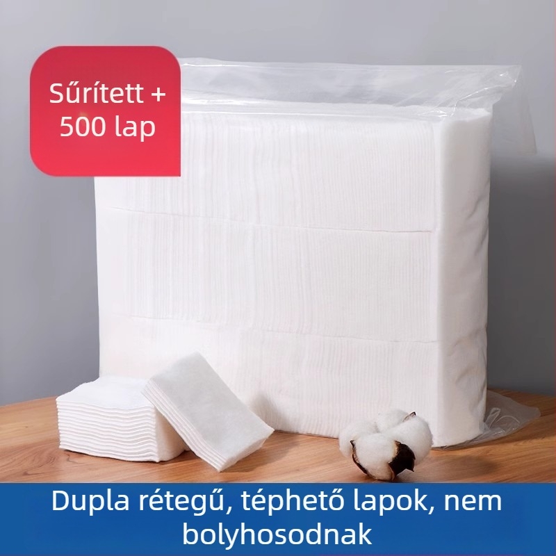 Kétszintes, vastag pamutból készült sminklemosó korongok kozmetikai szalonhoz, tetováláshoz és félpermanens körmökhoz