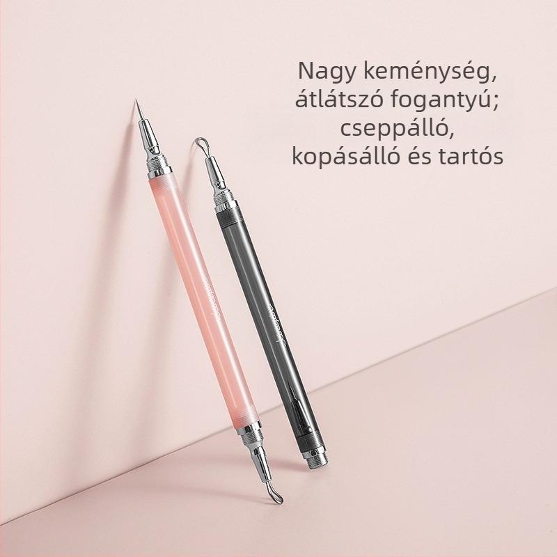 Dupla végű pattanás-tű rozsdamentes acélból – rejtett csúccsal – kompakt és hordozható