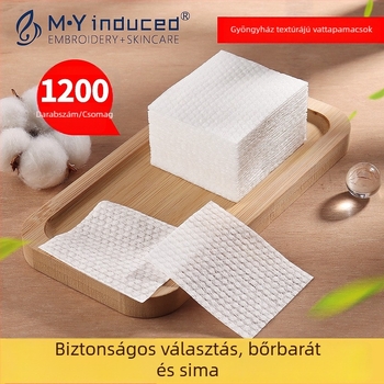 Vékony nem szőtt pamut korongok szemöldök tetováláshoz, nedves arc-kompresszió és sminklemosás, szalonminőség arcpadok, 1 200 db