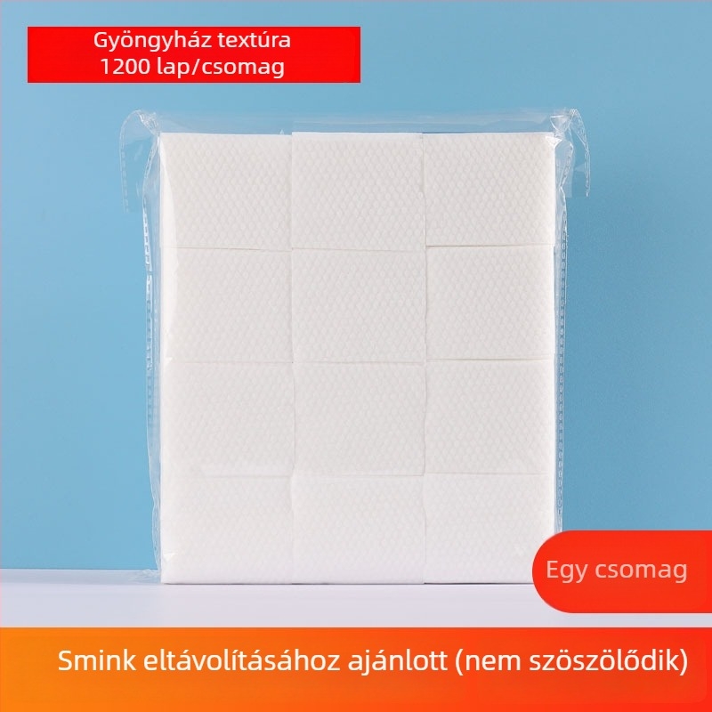 Vékony nem szőtt pamut korongok szemöldök tetováláshoz, nedves arc-kompresszió és sminklemosás, szalonminőség arcpadok, 1 200 db