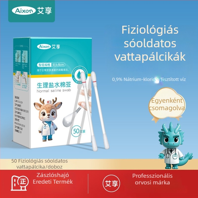 Fiziológiás sóoldatos vattapálcikák szem és orr tisztítására, egyszer használatos