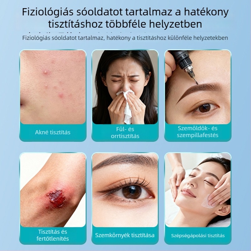 Fiziológiás sóoldatos vattapálcikák szem és orr tisztítására, egyszer használatos