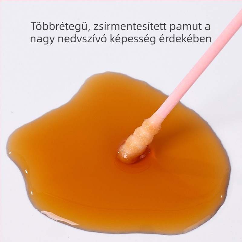 Egyszer használatos dupla fejű pamutvattapálca kis fej a fül tisztítására és sminklemosásra dupla véggel papírpálcika nedvszívó gyapot 400 darab