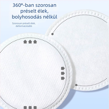 Kerek, vastag sminkeltávolító vattakorongok, háromrétegű, bőrbarát, szöszmentes, 80 db