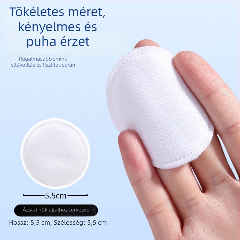 Kerek, vastag sminkeltávolító vattakorongok, háromrétegű, bőrbarát, szöszmentes, 80 db