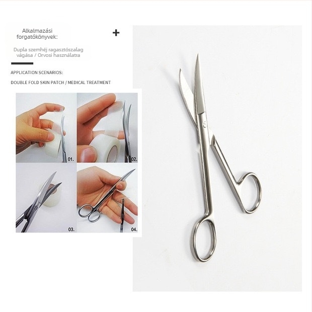 14 cm-es görbe szemöldökolló rozsdamentes acélból, professzionális használatra