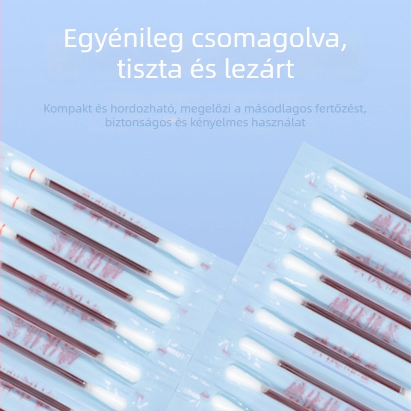 Jódoforos vattapálcikák, 60 darab, orvosi egyedi használatú, steril fertőtlenítéshez