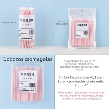 100 db kozmetikai nano vattapálca szempilla-hosszabbításhoz, hordozható dobozban