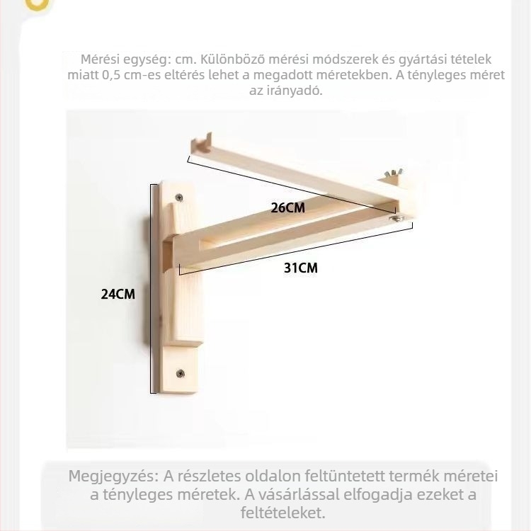 Skandináv stílusú falikar kapcsolóval, fúrás nélkül, meghosszabbítható, összecsukható, forgatható, vendégszoba falidekorhoz