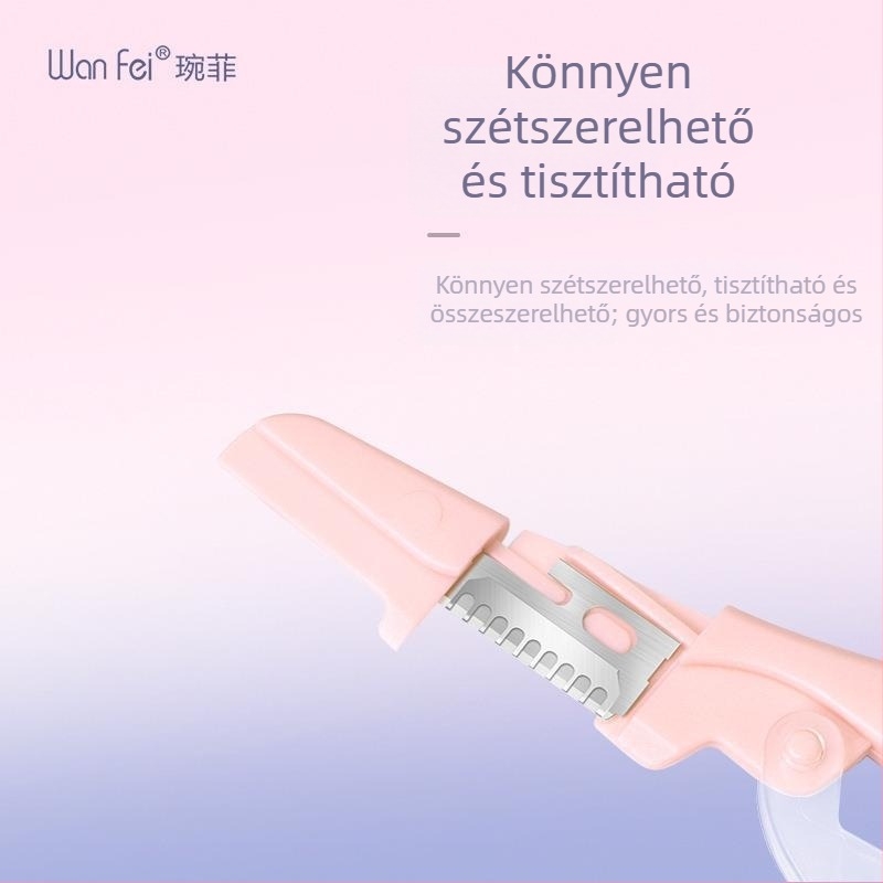 Wanfei két részes szemöldökformázó készlet, biztonságos kialakítással kezdőknek; rozsdamentes acél, 15 cm hosszú