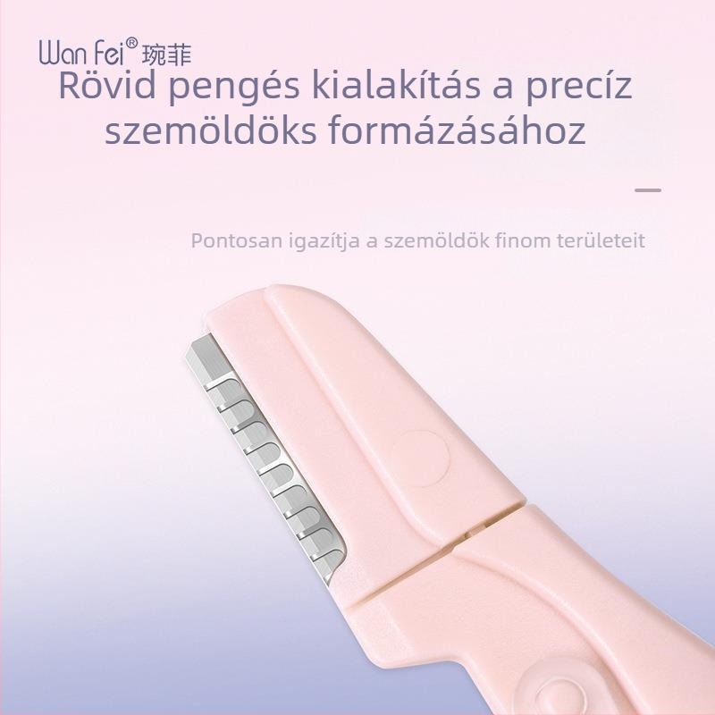 Wanfei két részes szemöldökformázó készlet, biztonságos kialakítással kezdőknek; rozsdamentes acél, 15 cm hosszú