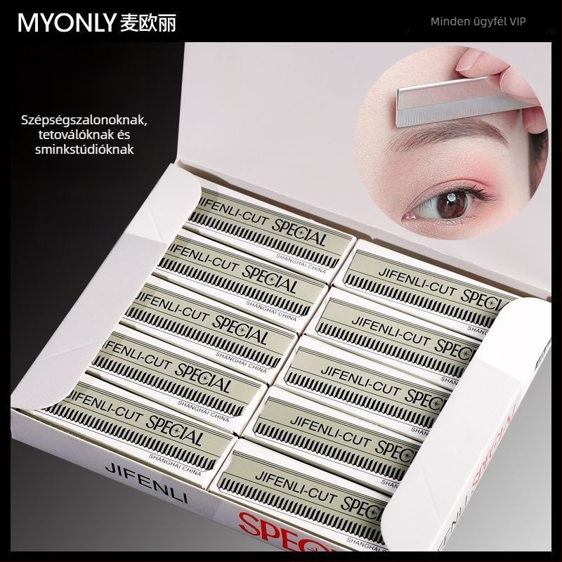 50 darab szemöldöknyíró penge készlet nőknek, szemöldök-nyíró készlet sminkmestereknek és fotóstúdióknak, kezdőknek