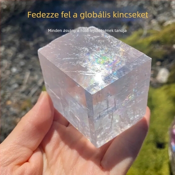 Természetes Icestone nyers kő, fehér kalcit, optikai kutatásokhoz, világításhoz és aromaterápiához, ásványi példány, díszkő