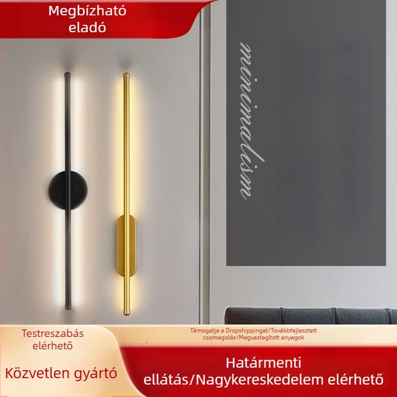 Modern minimalist LED anti-reflexiós hosszú sávos falikar belső használatra - hálószoba, nappali és TV hátteréhez
