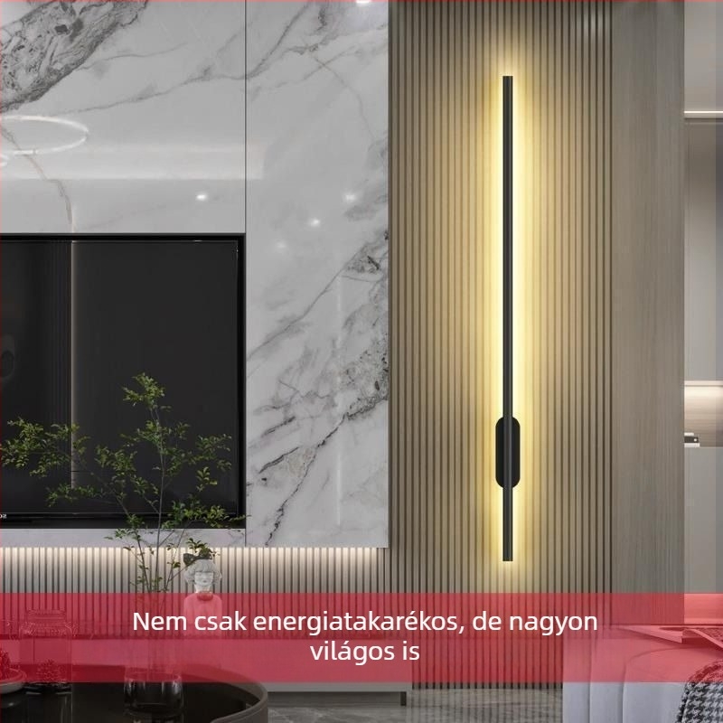 Modern minimalist LED anti-reflexiós hosszú sávos falikar belső használatra - hálószoba, nappali és TV hátteréhez