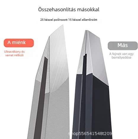 Rozsdamentes acél szemöldökcsipesz, matt felület, lézeres gravírozott dizájn