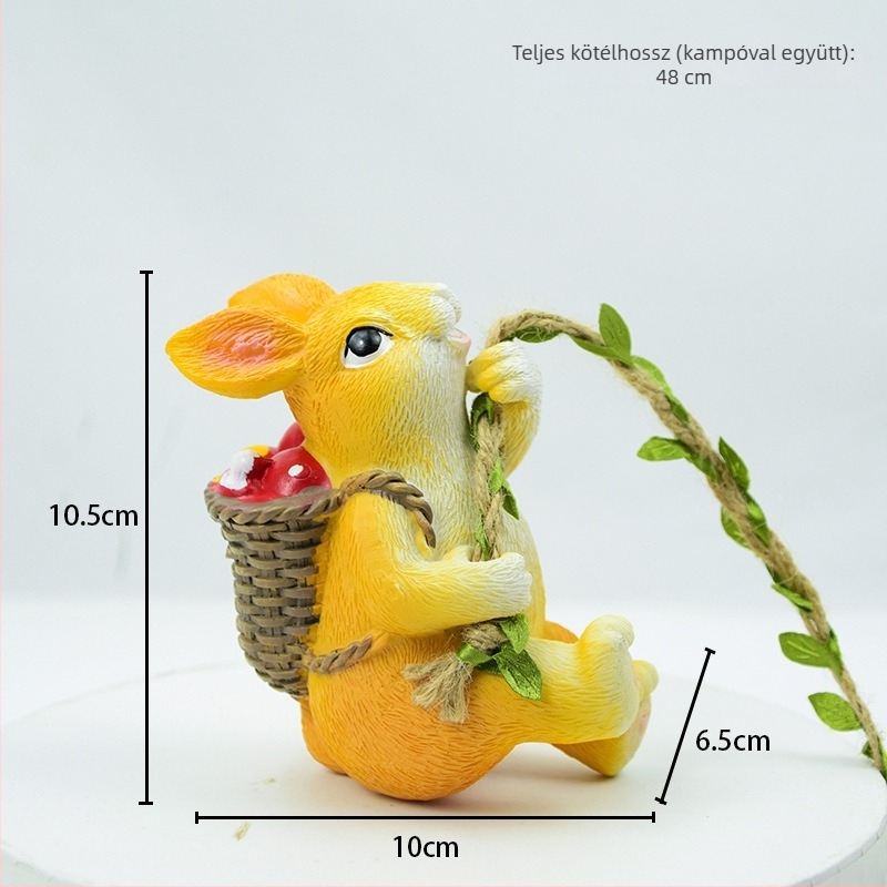 Nyuszi dísz kültéri kerthez – 3D gyanta falra akasztható medál