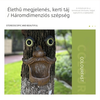 Gyanta madáretető fakérgeszörny dizájnnal – kerti dísz