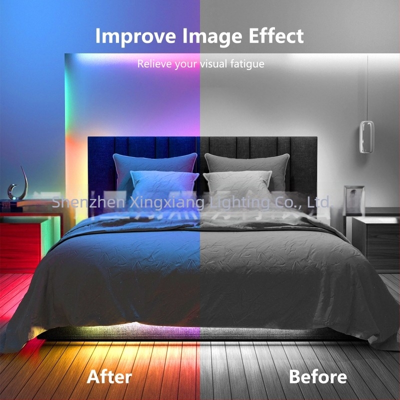 Raktáron RGB LED szalag, 44-gombos, 5050, Bluetooth több színű alkalmazással és zenével, 15 m öntapadós hátoldal