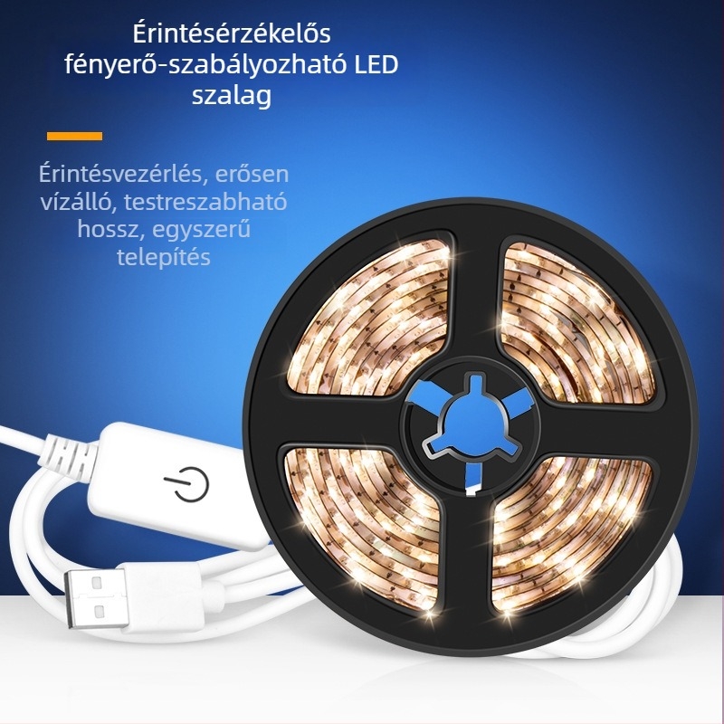 Vízálló 2835 LED-szalag USB-s tápegységgel, magas fényerő, lágy fény, beltéri TV-háttérvilágítás és dekoráció