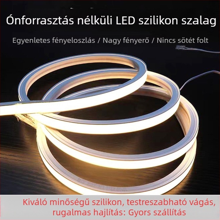 24V forrasztásmentes szilikon LED-szalag mozgásérzékelővel, beépített világítás gardróbhoz és szekrényekhez (modell 1010)