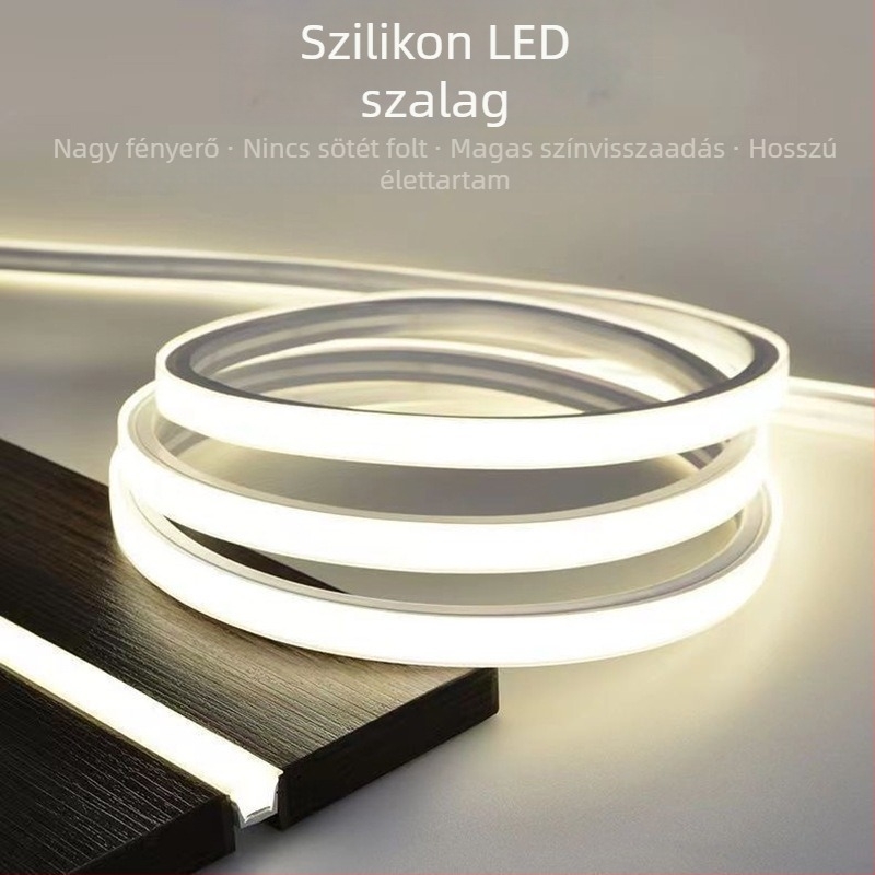 24V forrasztásmentes szilikon LED-szalag mozgásérzékelővel, beépített világítás gardróbhoz és szekrényekhez (modell 1010)