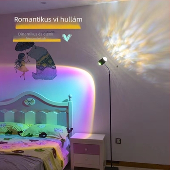 Padlólámpa vízhullám mintával, Sunset Red színben, modern minimál LED világítás a nappaliba