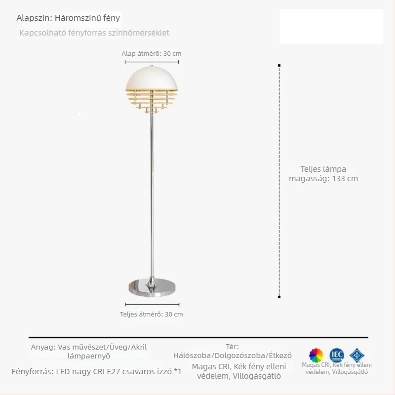 Narancssárga LED állólámpa olasz stílusú luxussal, Bauhaus hangulatú, hálószoba vagy nappali számára a kanapé mellé