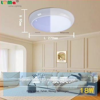 LED mennyezeti lámpa fürdőszobához és erkélyhez, vízálló és nedvességálló, vészvilágítás, intelligens mikrohullám szenzor