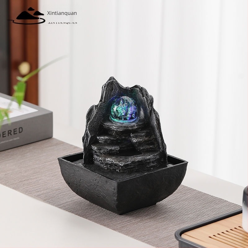 Feng Shui vagyont hozó gömb világítással – asztali dekoráció, irodai dekoráció, gyantából