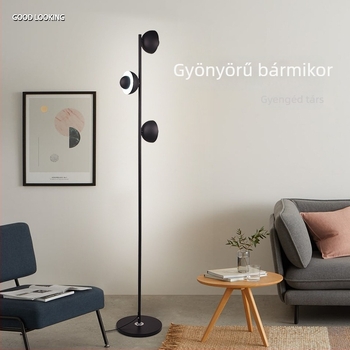 LED állólámpa minimál stílusú, modern dizájnnal, PVC árnyékolóval és vas testtel, nappalira, hálószobára és dolgozószobára