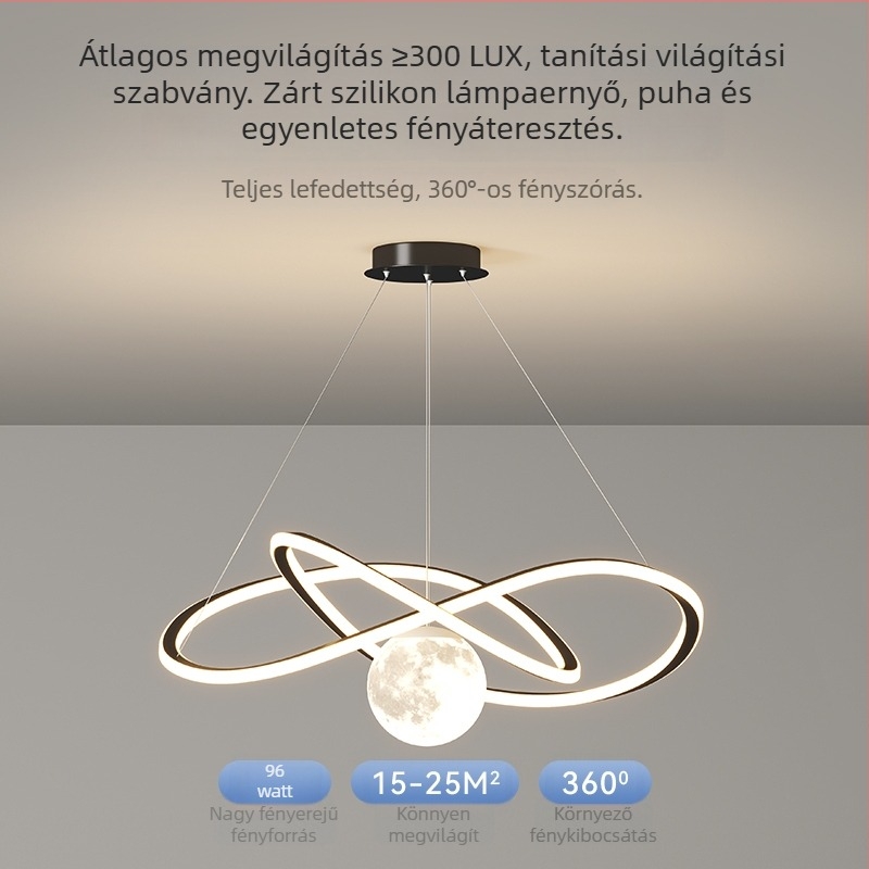 Étkezői függőlámpa, modern minimalist stílus, alumínium, LED, egyfejű