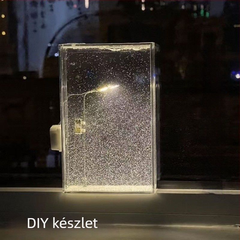 DIY készlet hóeséses éjszakai fényhez — kézzel készített utcai lámpa, ajándék barátnőnek vagy a legjobb barátnőnek
